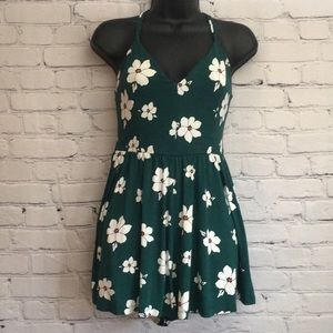 GREEN| FLORAL| SHORTS ROMPER